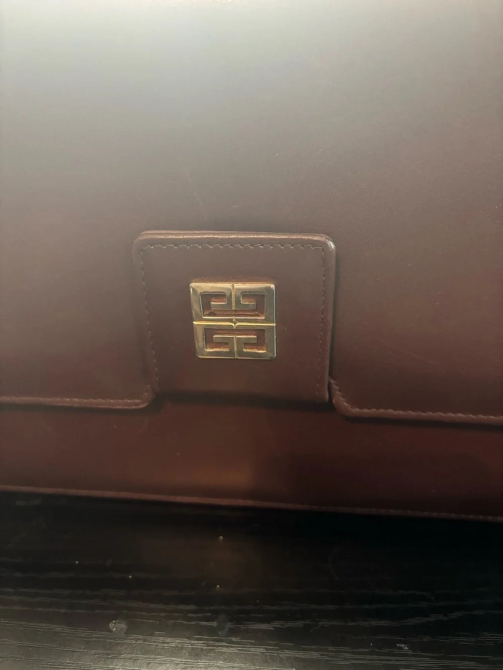 Authentic Vintage Givenchy 4G Leather Flap Bag - Brown - Good Exterior Condition